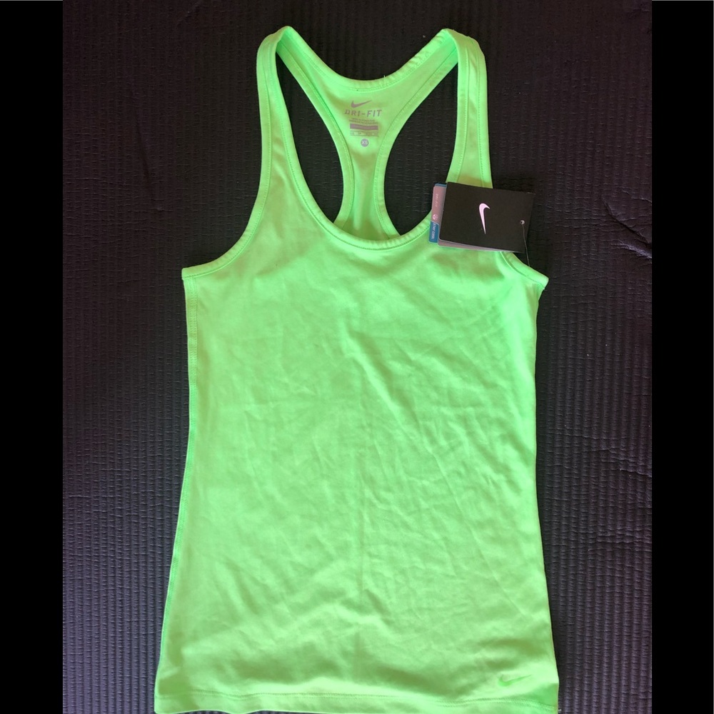 Women’s neon green Nike Dri-Fit tank top